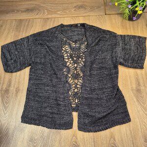 Dex grey Cardi Crochet Medium loose Cottagecore Normcore Minimalistic Fairy